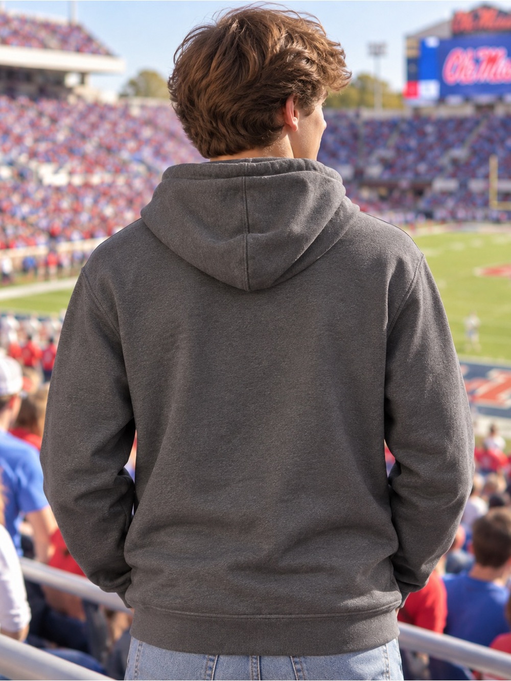 🆕 Under Armour Ole Miss Rebels Gray Hoodie Youth Large NWOT - Picture 2 of 2